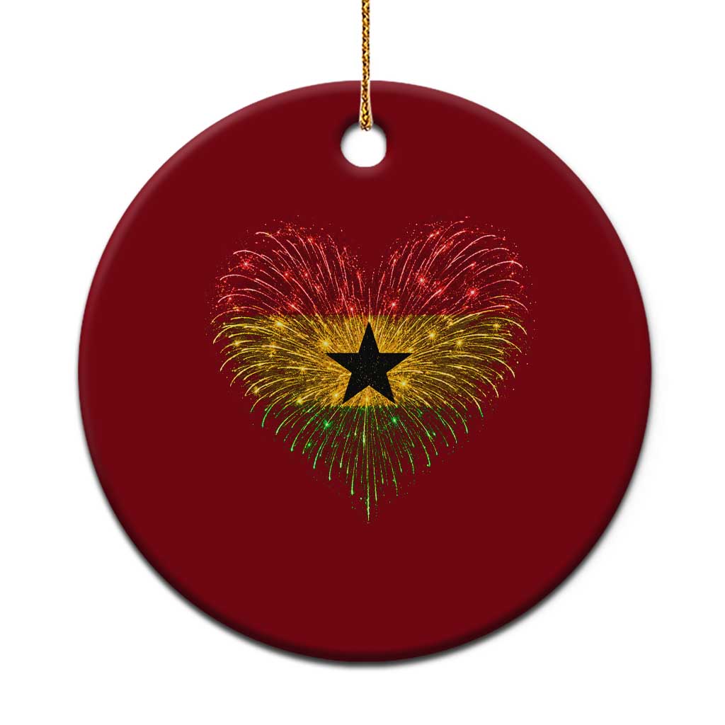 Ghana Flag Heart Ghanaian Flag Ceramic Ornament Heart Fireworks Patriotic Independence Day Celebration Graphic TS10 1pc Red Print Your Wear