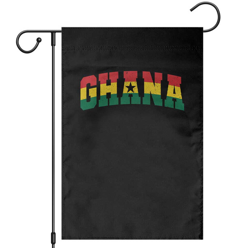 Vintage Ghana Flag Varsity Garden Flag Classic Ghanaian Pride Heritage Graphic TS10 Black Print Your Wear