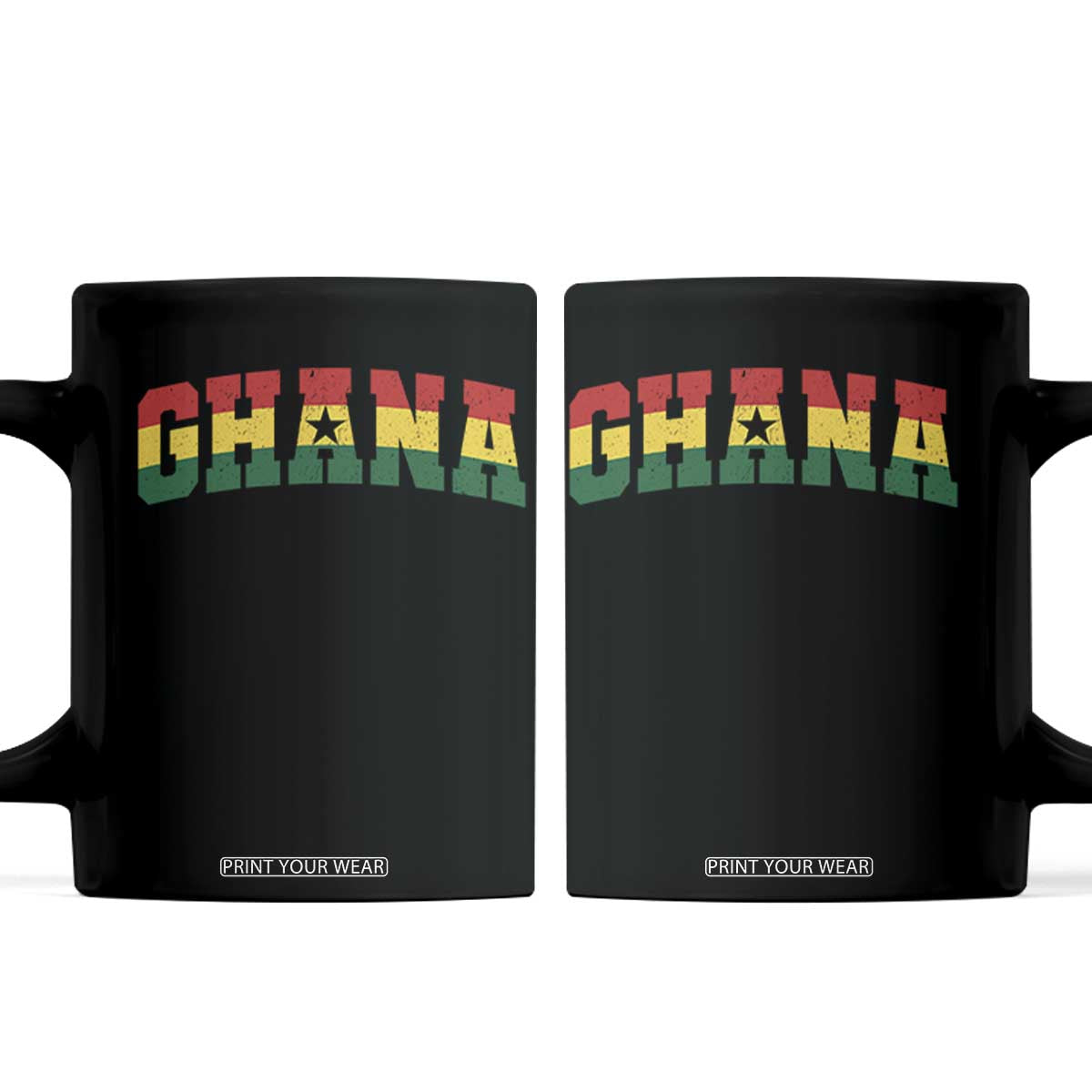 Vintage Ghana Flag Varsity Coffee Mug Classic Ghanaian Pride Heritage Graphic