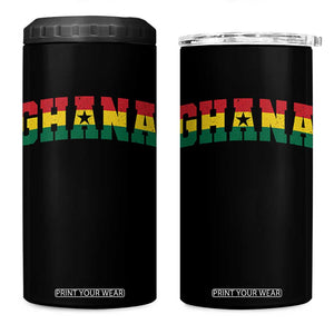 Vintage Ghana Flag Varsity 4 in 1 Can Cooler Tumbler Classic Ghanaian Pride Heritage Graphic