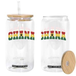 Vintage Ghana Flag Varsity Glass Can Classic Ghanaian Pride Heritage Graphic