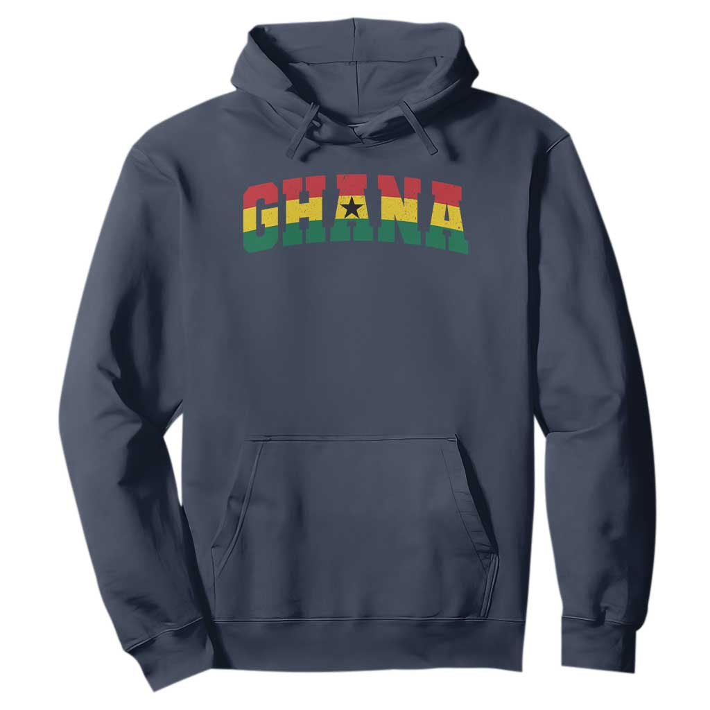 Vintage Ghana Flag Varsity Hoodie Classic Ghanaian Pride Heritage Graphic