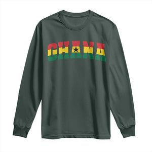 Vintage Ghana Flag Varsity Long Sleeve Shirt Classic Ghanaian Pride Heritage Graphic