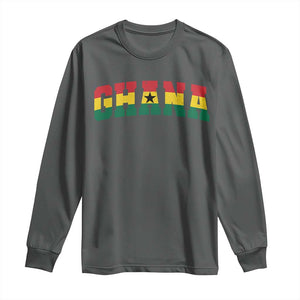 Vintage Ghana Flag Varsity Long Sleeve Shirt Classic Ghanaian Pride Heritage Graphic