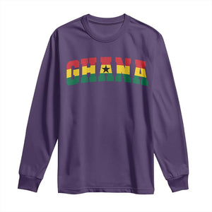 Vintage Ghana Flag Varsity Long Sleeve Shirt Classic Ghanaian Pride Heritage Graphic