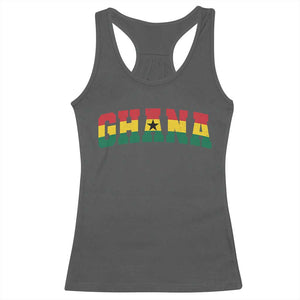 Vintage Ghana Flag Varsity Racerback Tank Top Classic Ghanaian Pride Heritage Graphic