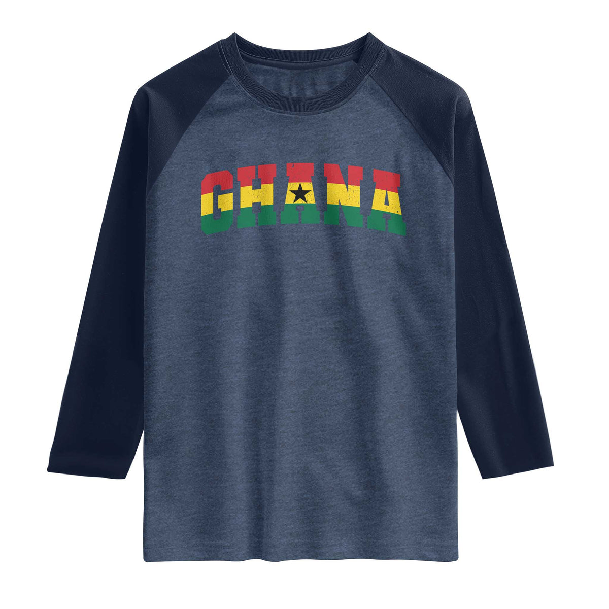 Vintage Ghana Flag Varsity Raglan Shirt Classic Ghanaian Pride Heritage Graphic