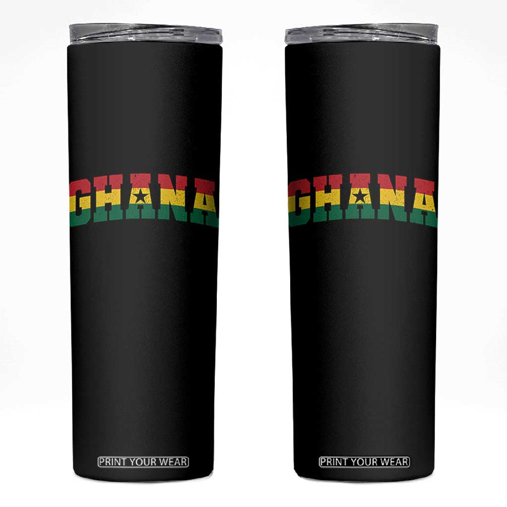 Vintage Ghana Flag Varsity Skinny Tumbler Classic Ghanaian Pride Heritage Graphic