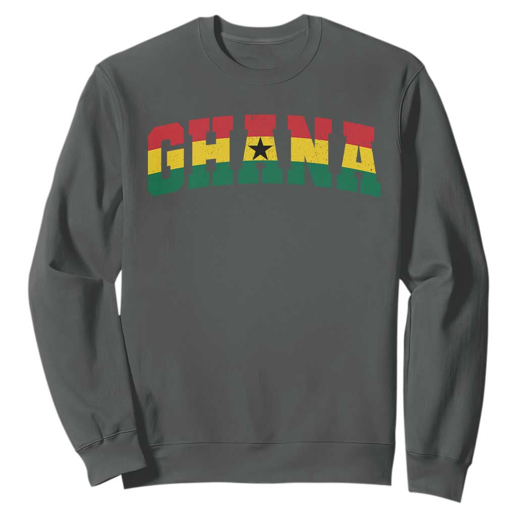 Vintage Ghana Flag Varsity Sweatshirt Classic Ghanaian Pride Heritage Graphic