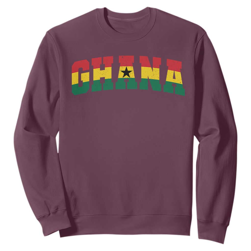 Vintage Ghana Flag Varsity Sweatshirt Classic Ghanaian Pride Heritage Graphic
