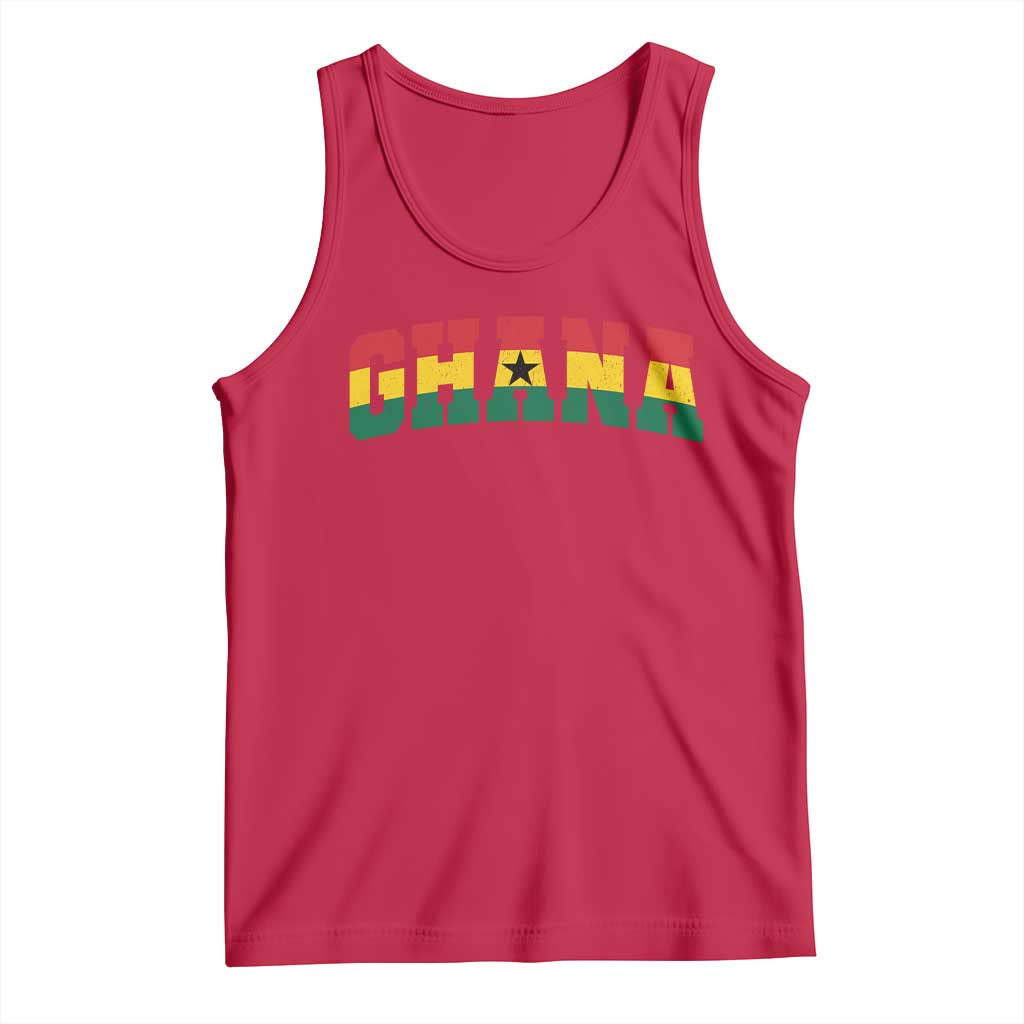 Vintage Ghana Flag Varsity Tank Top Classic Ghanaian Pride Heritage Graphic