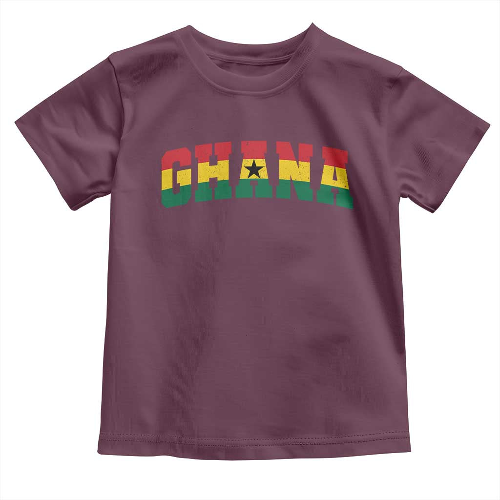 Vintage Ghana Flag Varsity Toddler T Shirt Classic Ghanaian Pride Heritage Graphic