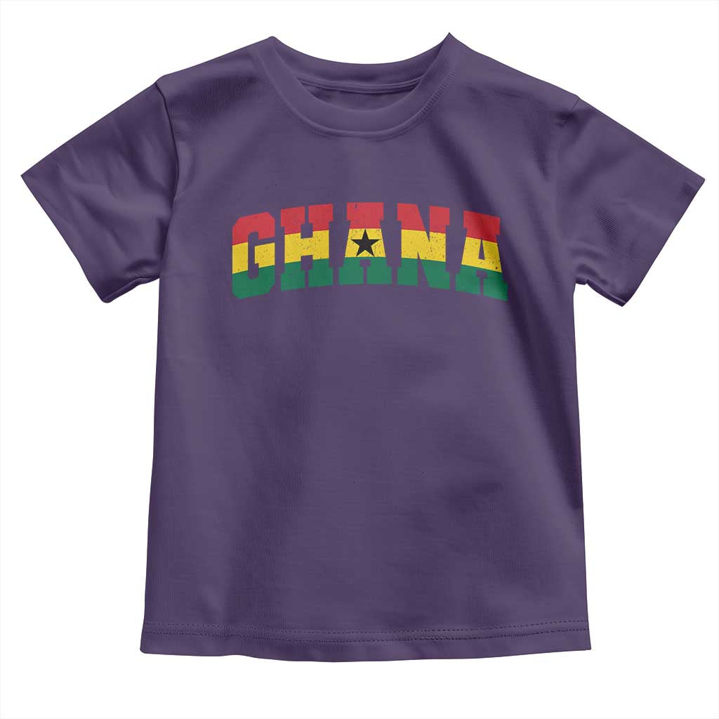 Vintage Ghana Flag Varsity Toddler T Shirt Classic Ghanaian Pride Heritage Graphic