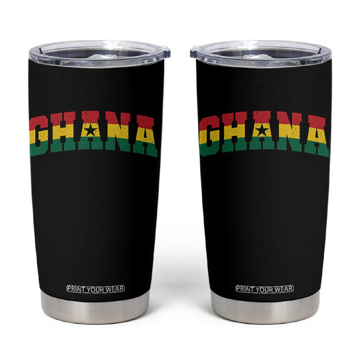 Vintage Ghana Flag Varsity Tumbler Cup Classic Ghanaian Pride Heritage Graphic