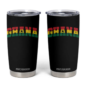Vintage Ghana Flag Varsity Tumbler Cup Classic Ghanaian Pride Heritage Graphic