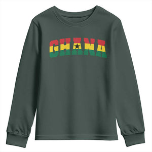 Vintage Ghana Flag Varsity Youth Sweatshirt Classic Ghanaian Pride Heritage Graphic