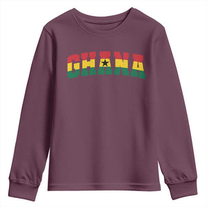 Vintage Ghana Flag Varsity Youth Sweatshirt Classic Ghanaian Pride Heritage Graphic