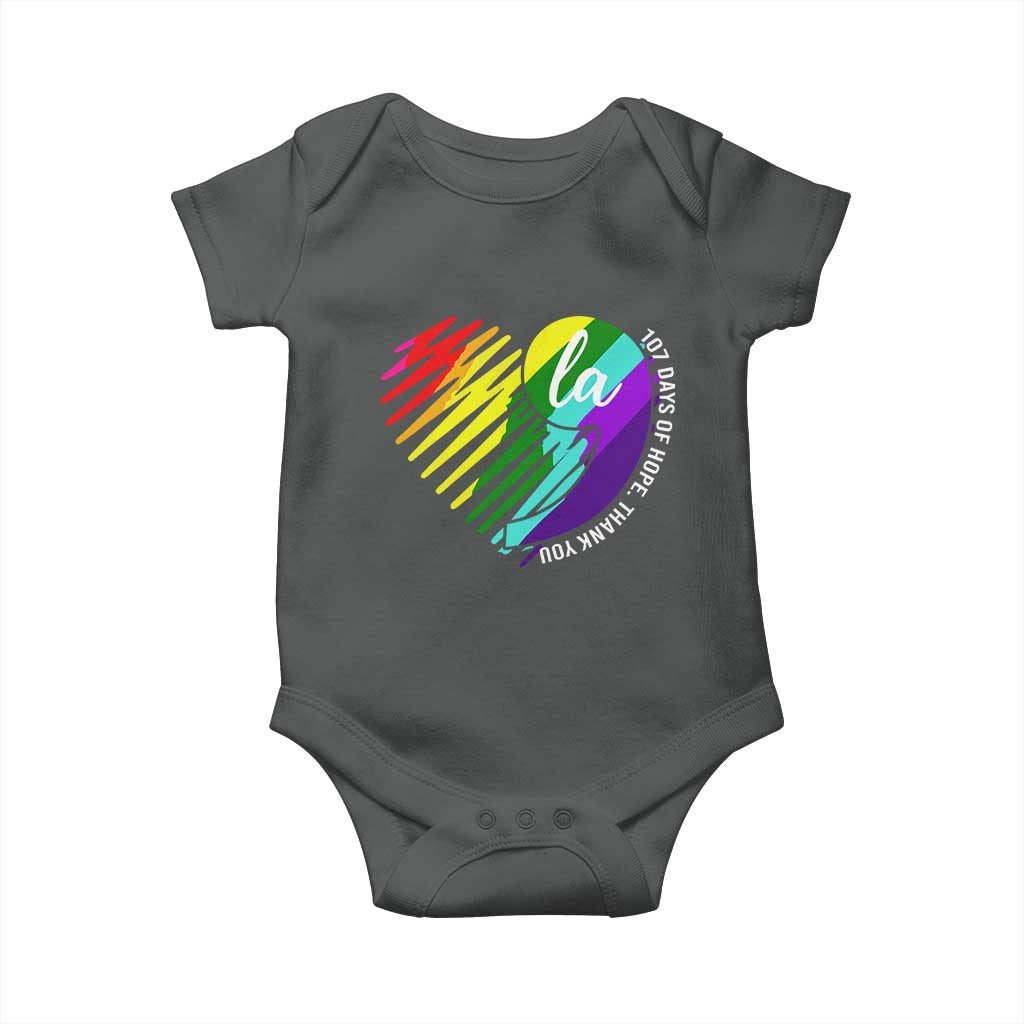 107 Days of Hope Thank You Kamala Baby Onesie Comma La TS10 Dark Heather Print Your Wear