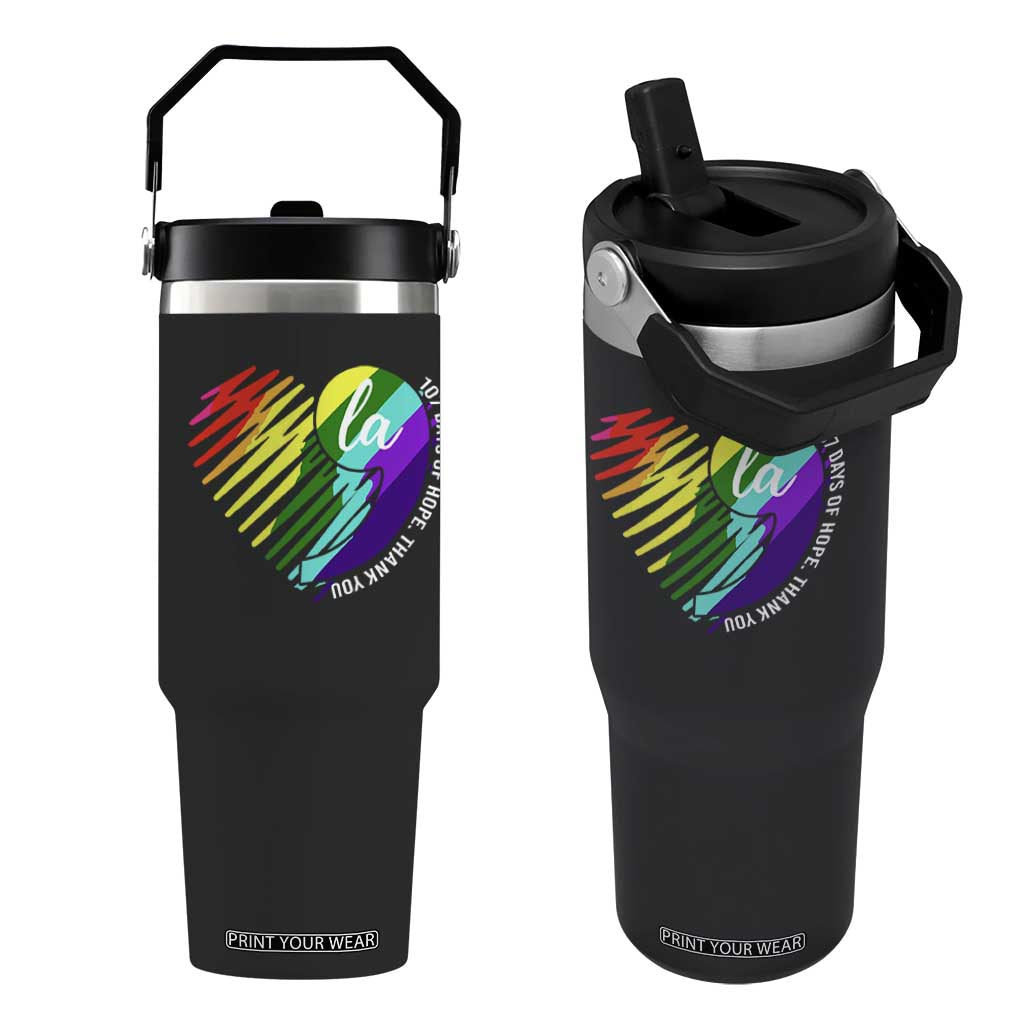107 Days of Hope Thank You Kamala Flip Straw Tumbler Comma La TS10 One Size: 30 oz Black Print Your Wear