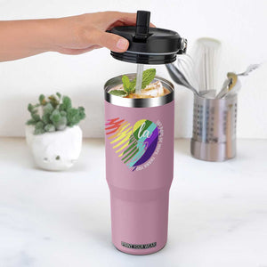 107 Days of Hope Thank You Kamala Flip Straw Tumbler Comma La TS10 One Size: 30 oz Light Pink Print Your Wear