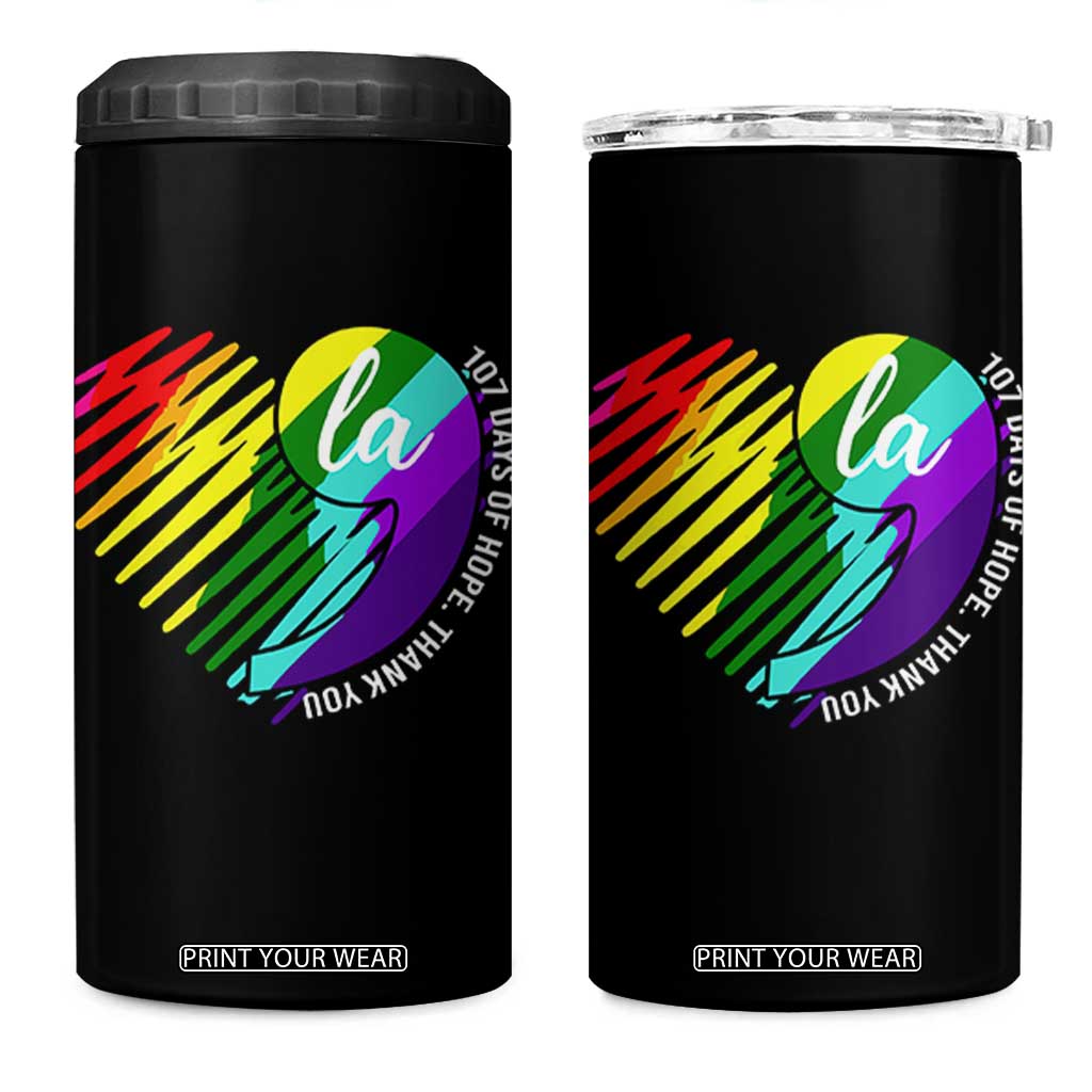 107 Days of Hope Thank You Kamala 4 in 1 Can Cooler Tumbler Comma La TS10 One Size: 16 oz Black Print Your Wear