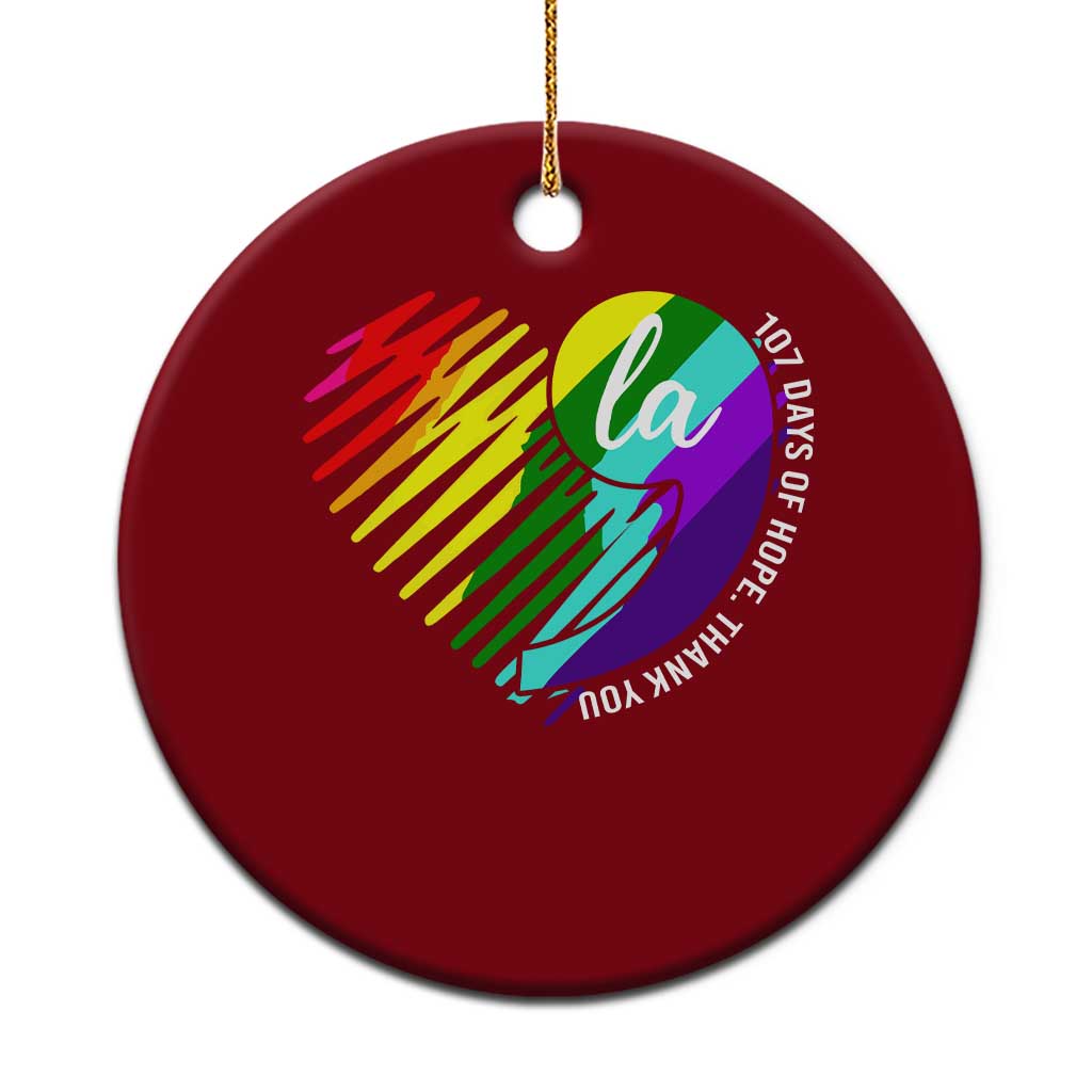 107 Days of Hope Thank You Kamala Ceramic Ornament Comma La TS10 1pc Red Print Your Wear