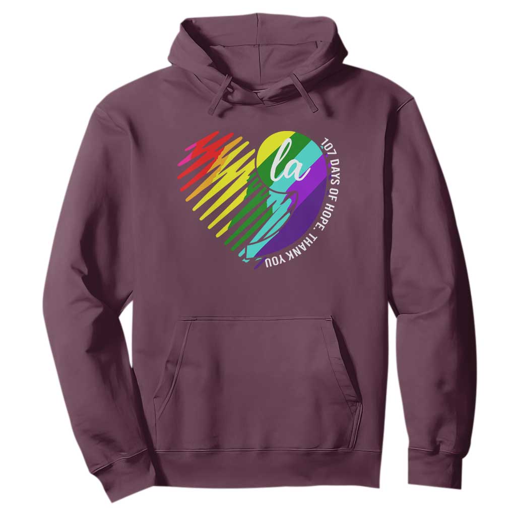 107 Days of Hope Thank You Kamala Hoodie Comma La TS10 Maroon Print Your Wear