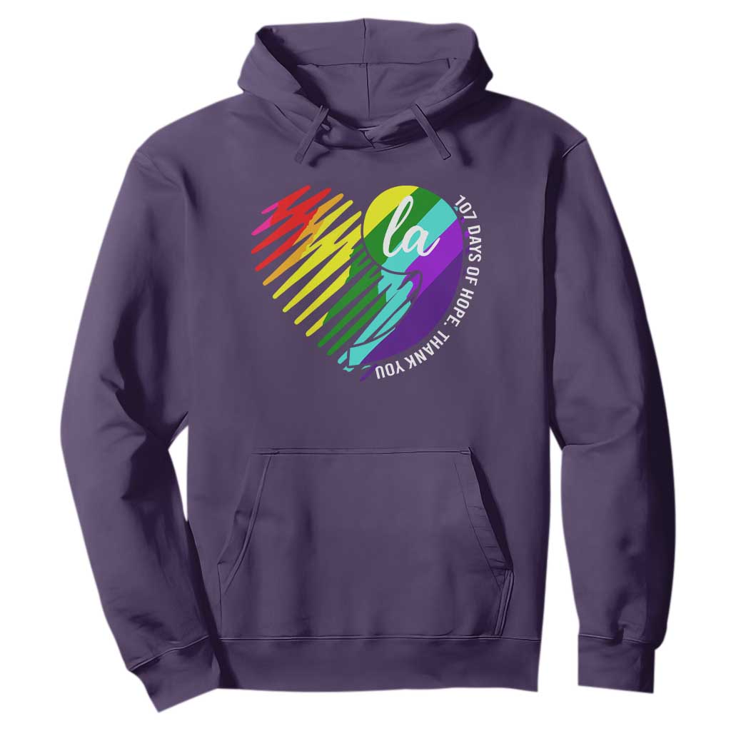 107 Days of Hope Thank You Kamala Hoodie Comma La TS10 Purple Print Your Wear