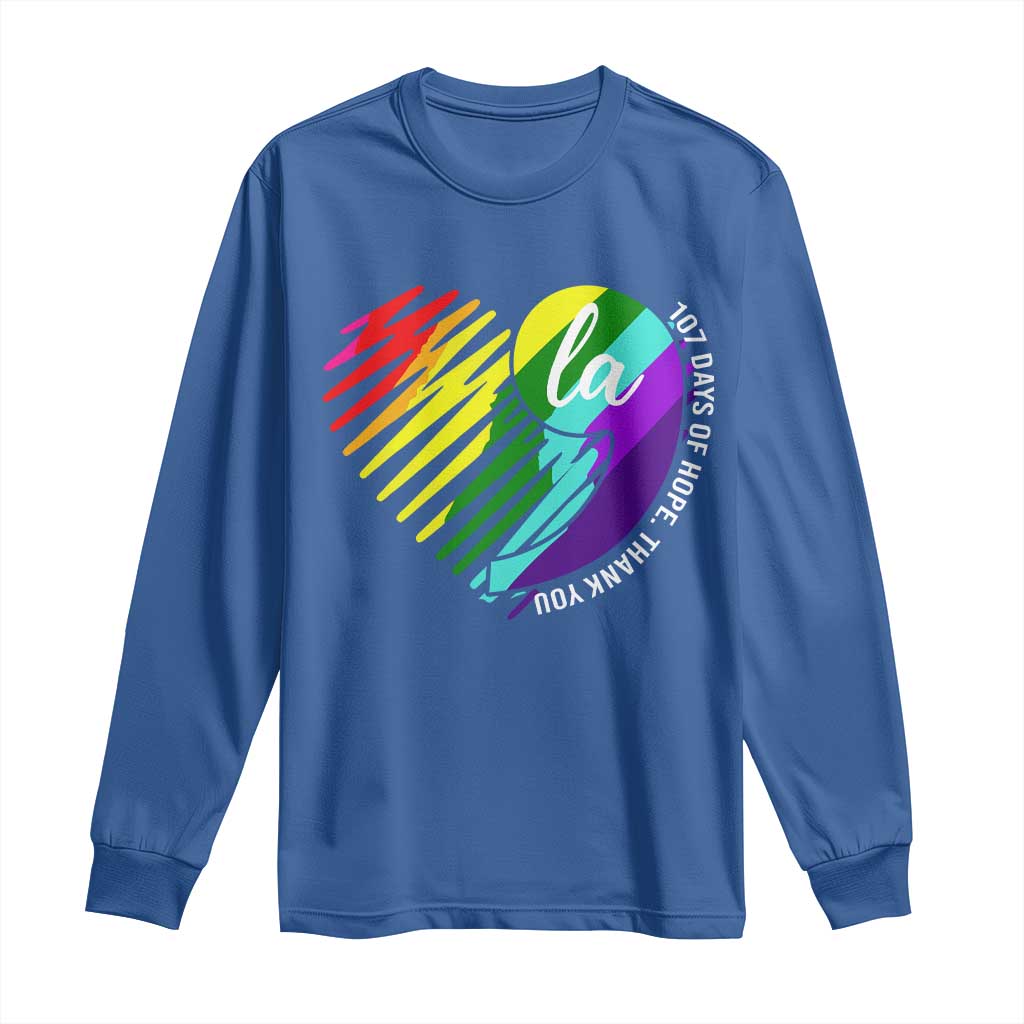 107 Days of Hope Thank You Kamala Long Sleeve Shirt Comma La TS10 Royal Blue Print Your Wear