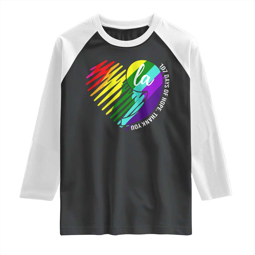107 Days of Hope Thank You Kamala Raglan Shirt Comma La TS10 Black White Print Your Wear