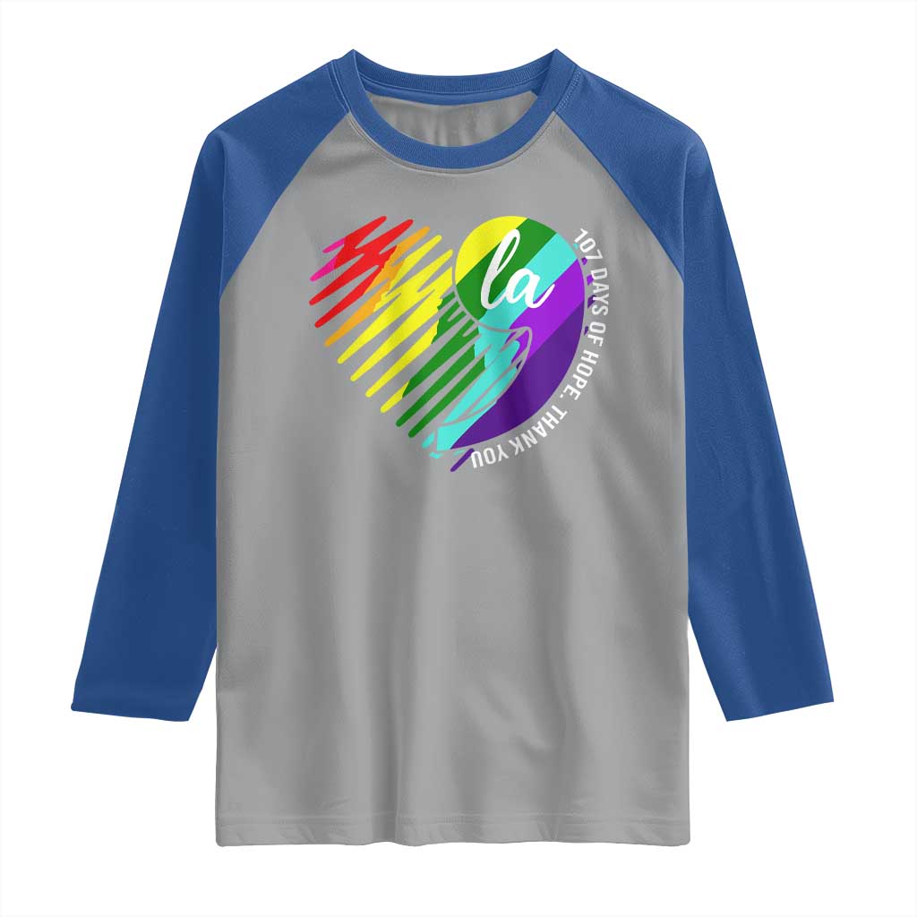 107 Days of Hope Thank You Kamala Raglan Shirt Comma La TS10 Sport Gray Royal Print Your Wear