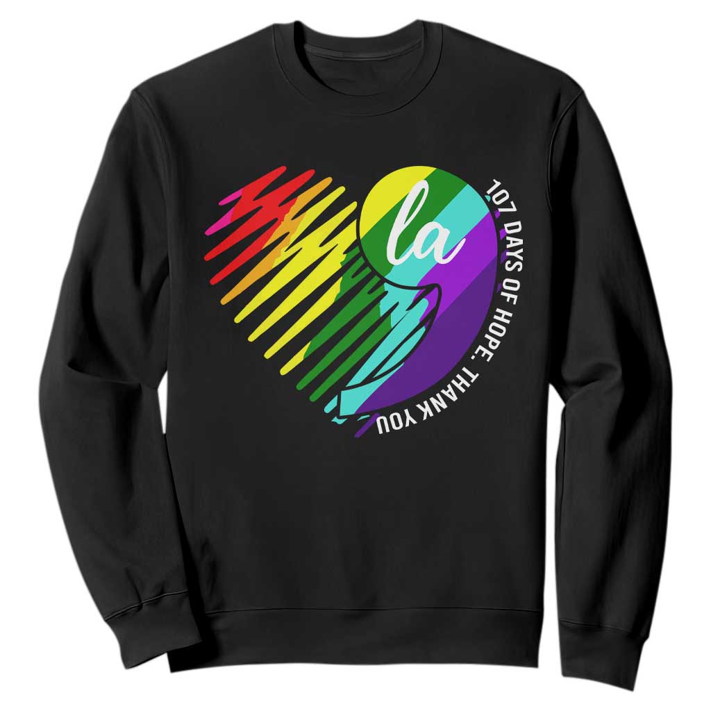 107 Days of Hope Thank You Kamala Sweatshirt Comma La TS10 Black Print Your Wear