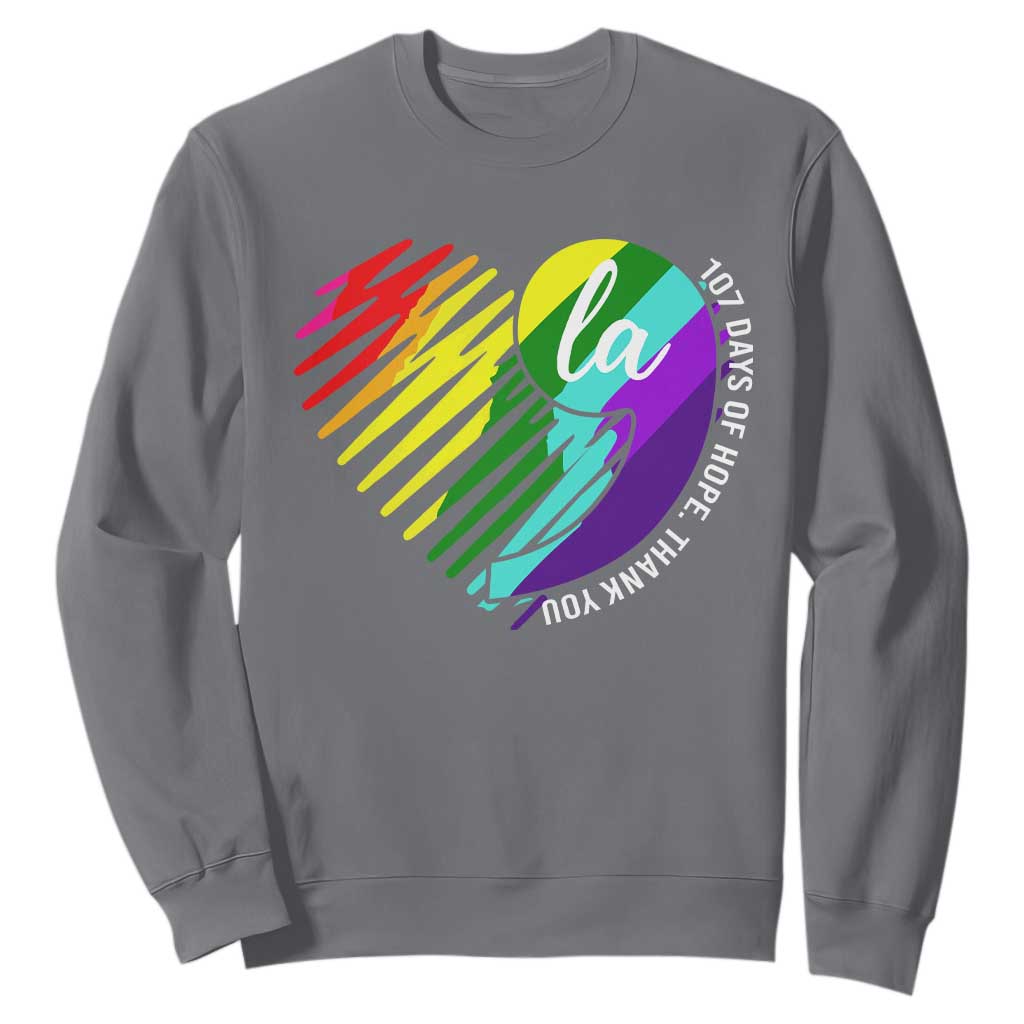 107 Days of Hope Thank You Kamala Sweatshirt Comma La TS10 Charcoal Print Your Wear