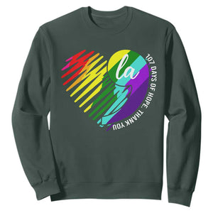 107 Days of Hope Thank You Kamala Sweatshirt Comma La TS10 Dark Forest Green Print Your Wear