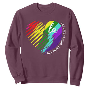 107 Days of Hope Thank You Kamala Sweatshirt Comma La TS10 Maroon Print Your Wear