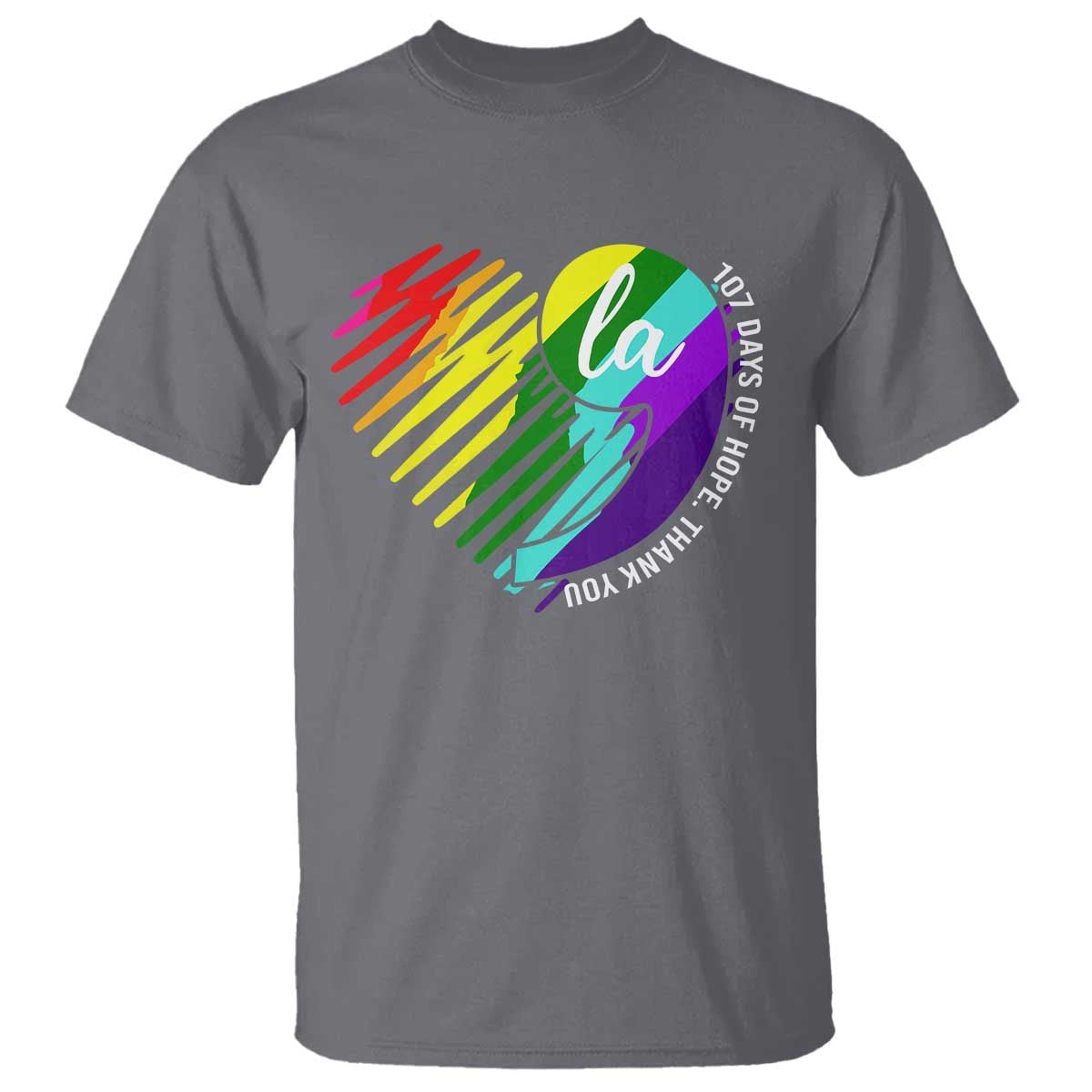 107 Days of Hope Thank You Kamala T Shirt Comma La TS10 Charcoal Print Your Wear