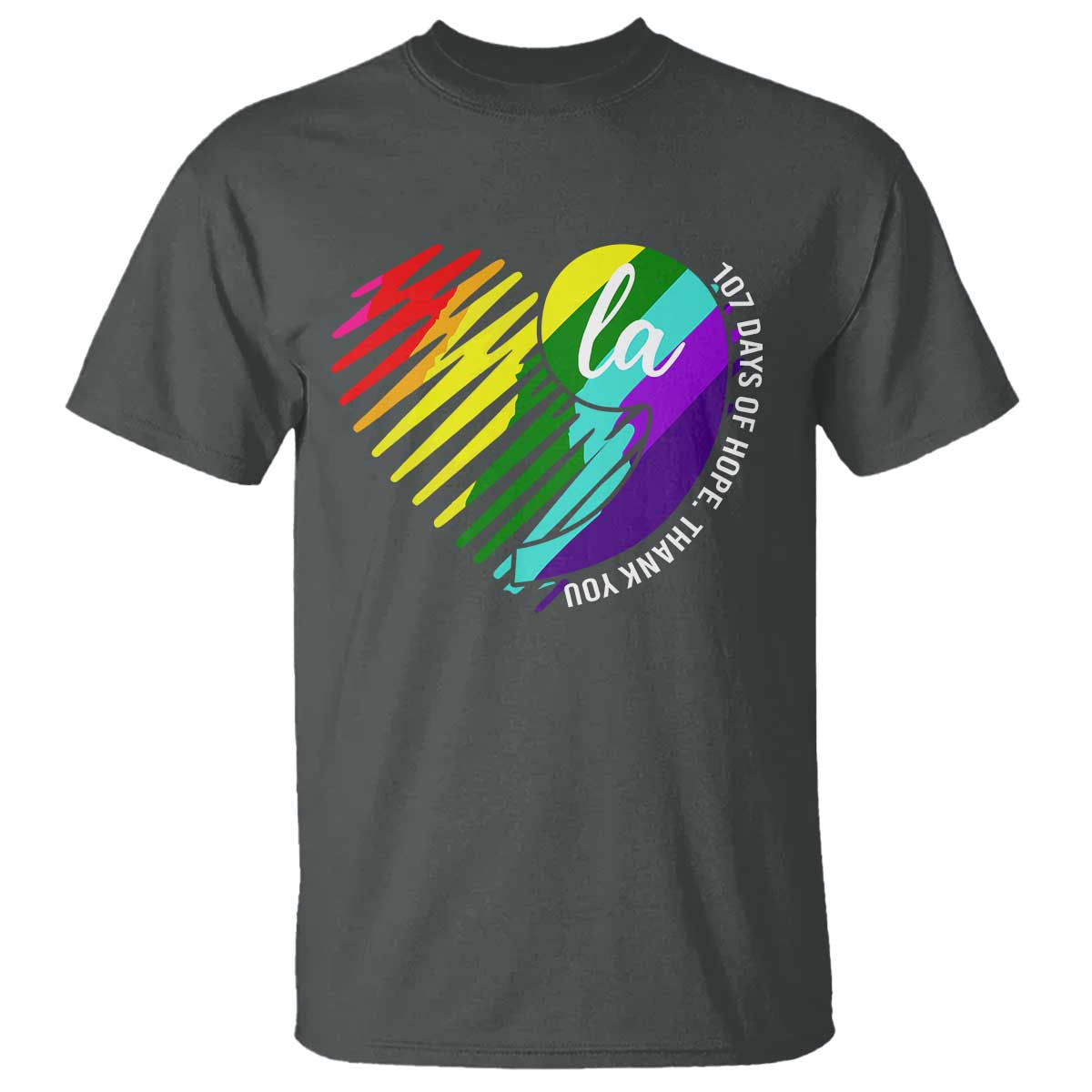 107 Days of Hope Thank You Kamala T Shirt Comma La TS10 Dark Heather Print Your Wear