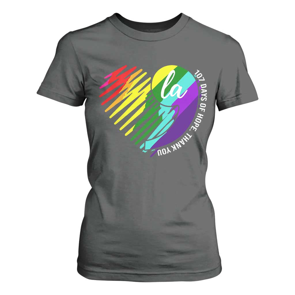 107 Days of Hope Thank You Kamala T Shirt For Women Comma La TS10 Dark Heather Print Your Wear