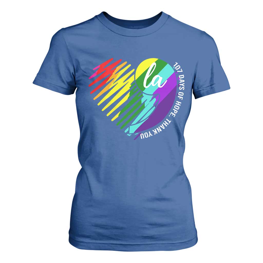 107 Days of Hope Thank You Kamala T Shirt For Women Comma La TS10 Royal Blue Print Your Wear