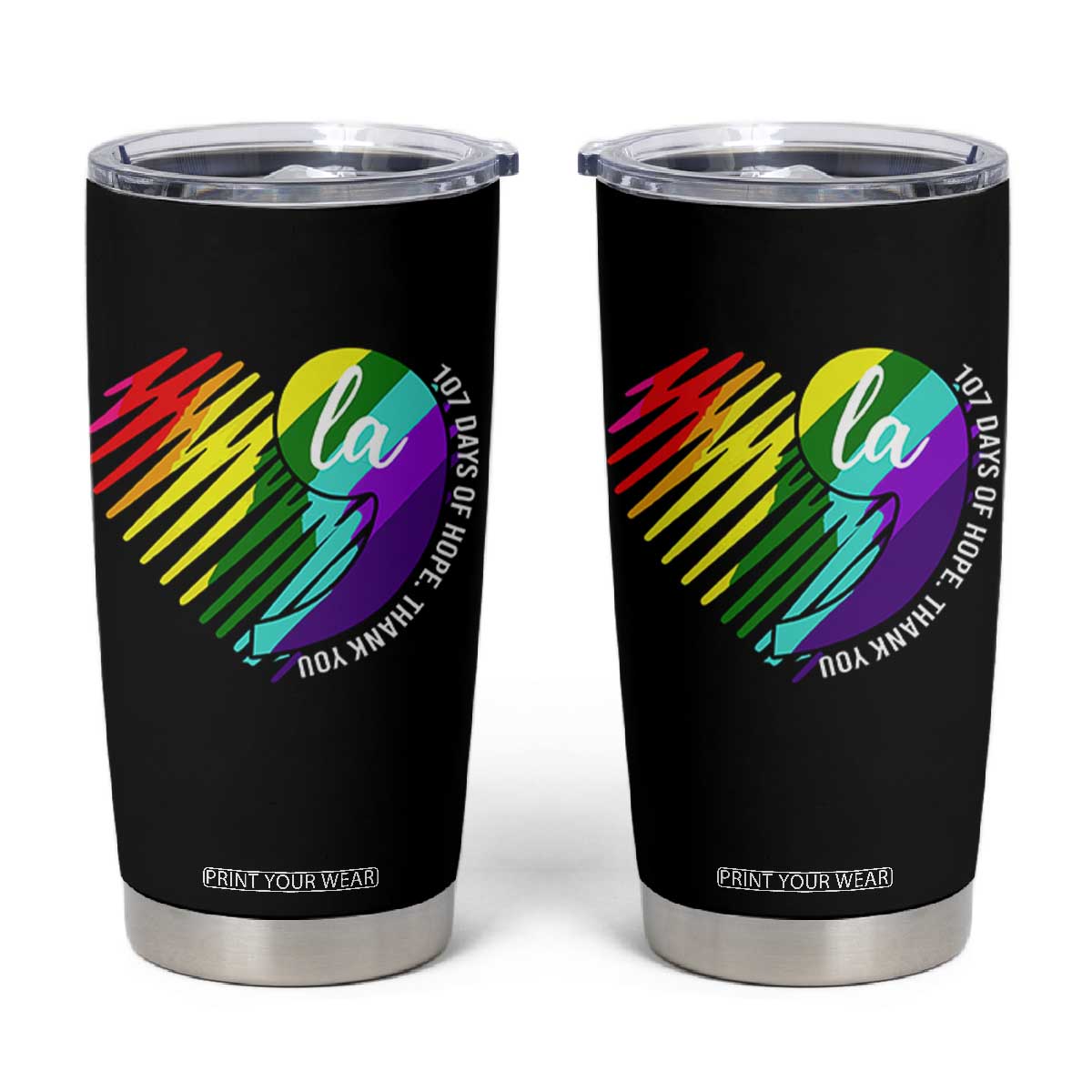 107 Days of Hope Thank You Kamala Tumbler Cup Comma La TS10 Black Print Your Wear