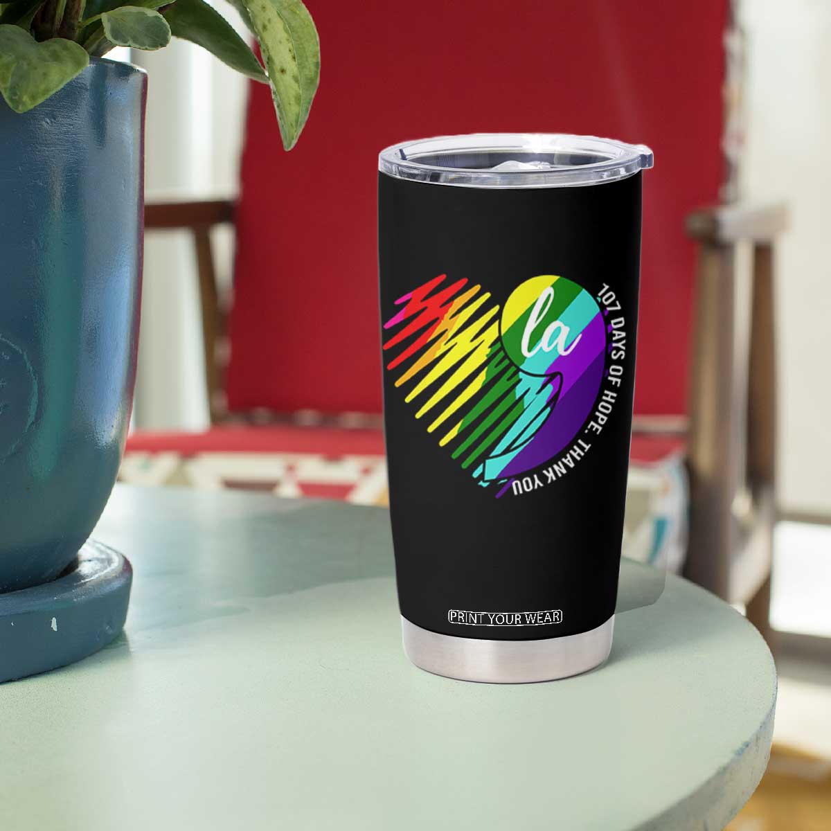 107 Days of Hope Thank You Kamala Tumbler Cup Comma La TS10 Print Your Wear