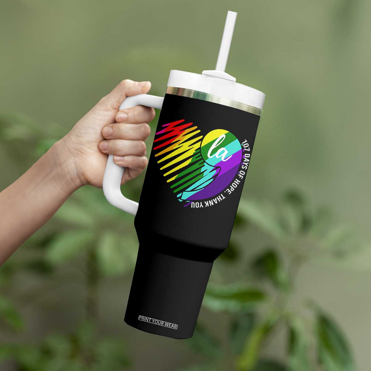 107 Days of Hope Thank You Kamala Tumbler With Handle Comma La TS10 Print Your Wear