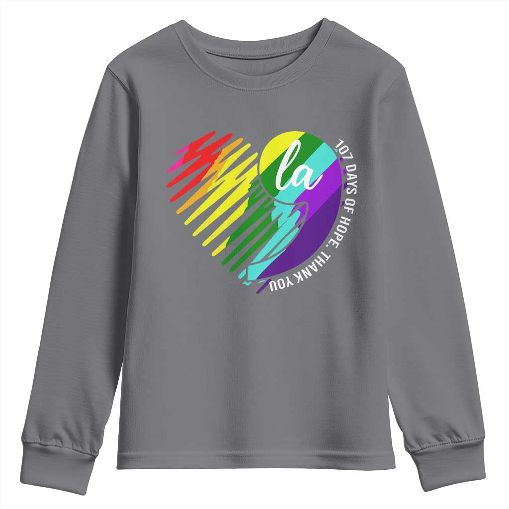 107 Days of Hope Thank You Kamala Youth Sweatshirt Comma La TS10 Charcoal Print Your Wear