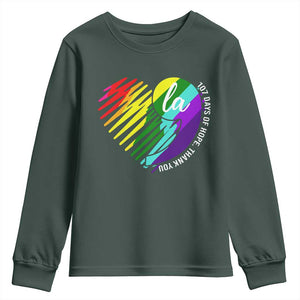 107 Days of Hope Thank You Kamala Youth Sweatshirt Comma La TS10 Dark Forest Green Print Your Wear