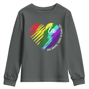 107 Days of Hope Thank You Kamala Youth Sweatshirt Comma La TS10 Dark Heather Print Your Wear