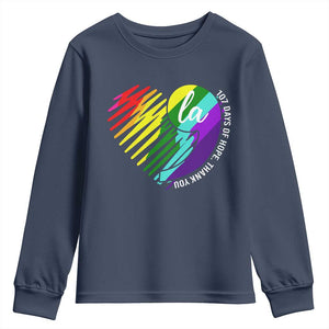 107 Days of Hope Thank You Kamala Youth Sweatshirt Comma La TS10 Navy Print Your Wear