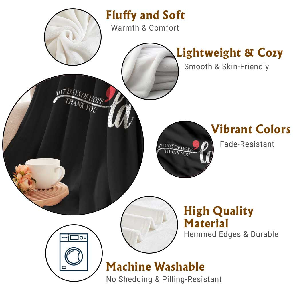 107 Days of Hope Thank You Kamala Throw Blanket Retro Comma La Kamala Harris 2025 TS10 Print Your Wear