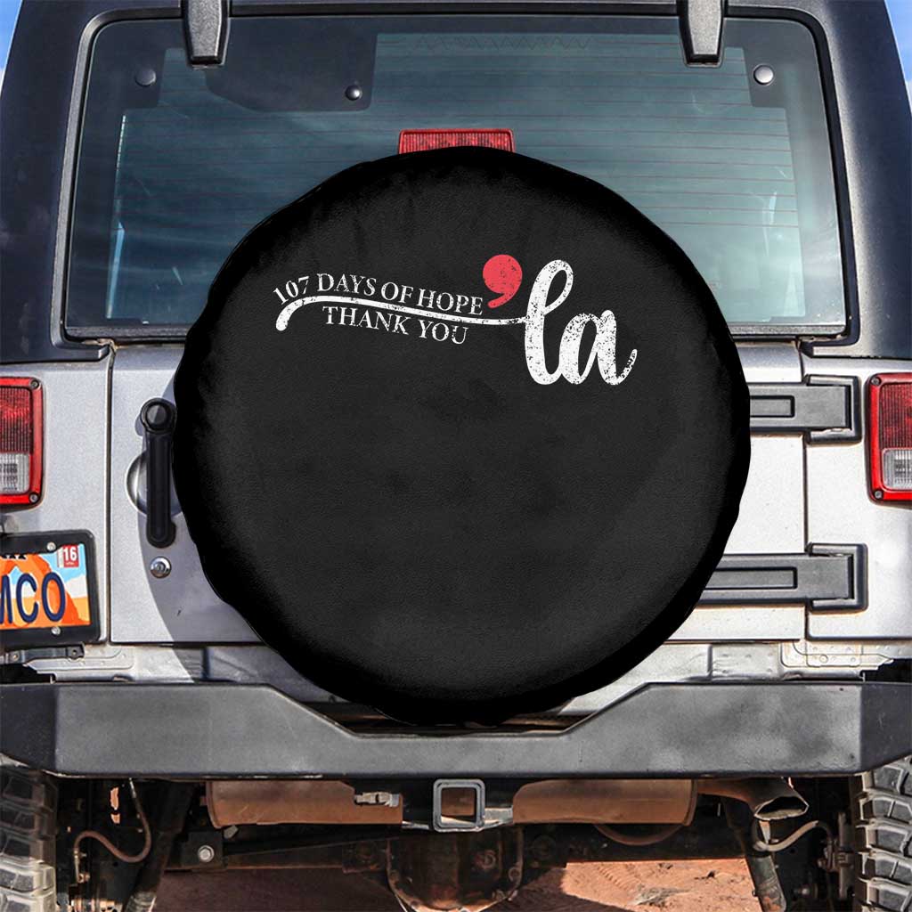 107 Days of Hope Thank You Kamala Spare Tire Cover Retro Comma La Kamala Harris 2025 TS10 No hole Black Print Your Wear
