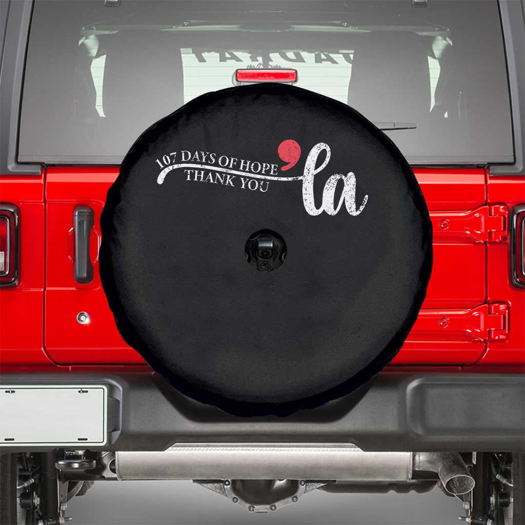 107 Days of Hope Thank You Kamala Spare Tire Cover Retro Comma La Kamala Harris 2025 TS10 Black Print Your Wear