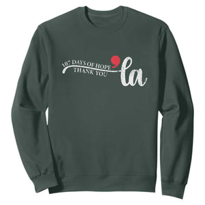 107 Days of Hope Thank You Kamala Sweatshirt Retro Comma La Kamala Harris 2025 TS10 Dark Forest Green Print Your Wear